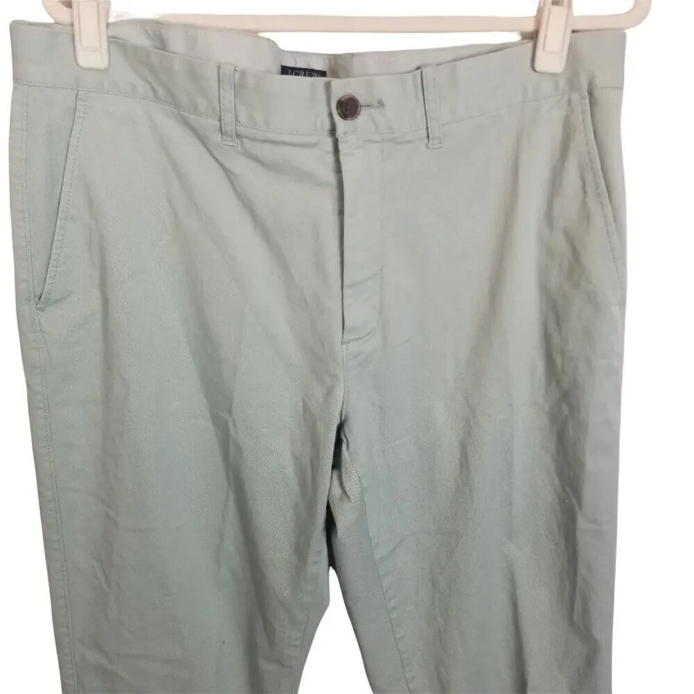 J. Crew Mens Chino Straight Leg Pants 36X34 Flex Preppy Minimalist Cotton Green